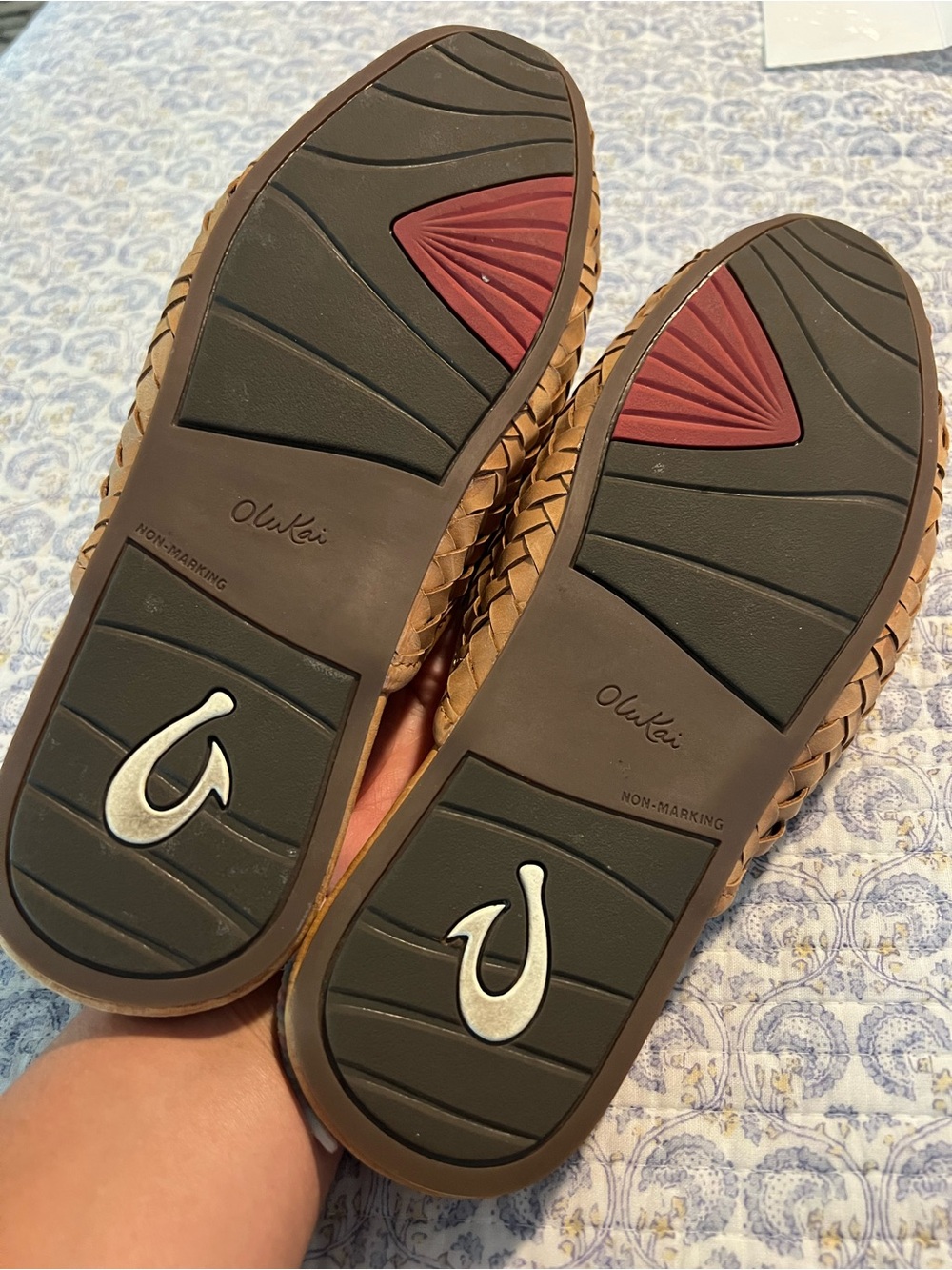 Like New! OluKai Mi’i Kikui Brown Women's Woven Slip-On Mule 9 - Picture 3 of 5